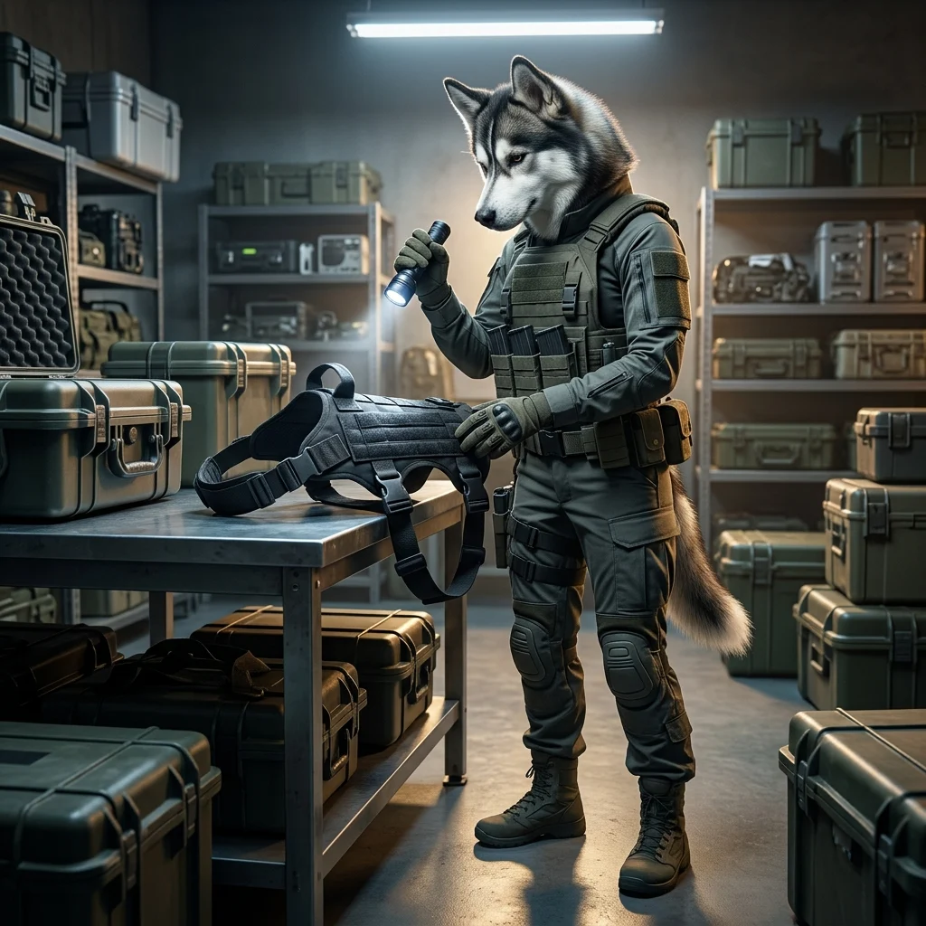 Voorbladkunswerk vir War Dogs met ’n gestileerde toneel wat die produk se oorlogs- en honde-tema beklemtoon; geen leesbare teks is sigbaar nie.