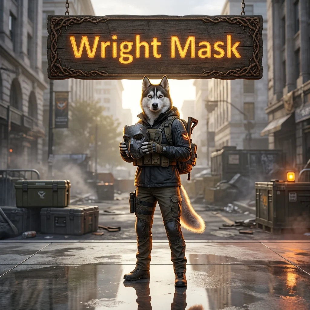 Promotional image for the Wright Mask Boost service in The Division 2, a specific Division 2 boost offering.