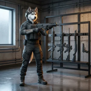Ilustrační artwork ke žebříčku startovních zbraní ve hře WARDOGS bez čitelného textu.