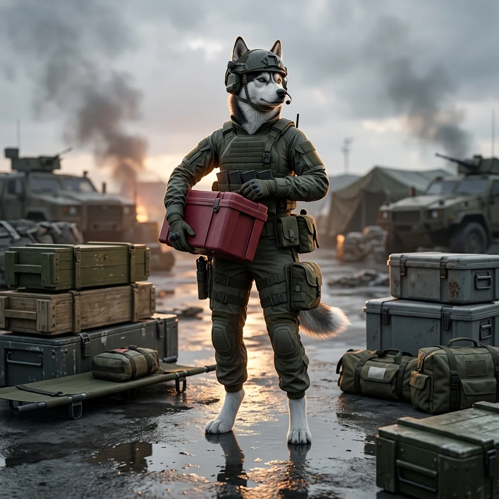 Herní ilustrace k produktu Zisky medika ve Wardogs bez čitelného textu a označení