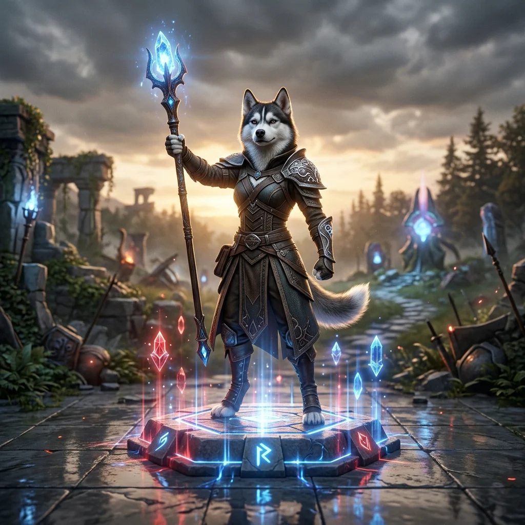 Εικαστική απεικόνιση για άνοδο MMR στο Dota 2, με ατμόσφαιρα ανταγωνιστικού παιχνιδιού και χωρίς ευανάγνωστο κείμενο.
