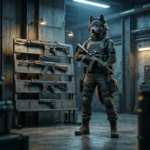 《WARDOGS》游戏主题画面，围绕初始武器排行榜呈现装备相关的视觉信息与整体游戏氛围，画面不含可读文字、标识或明确地图界面。